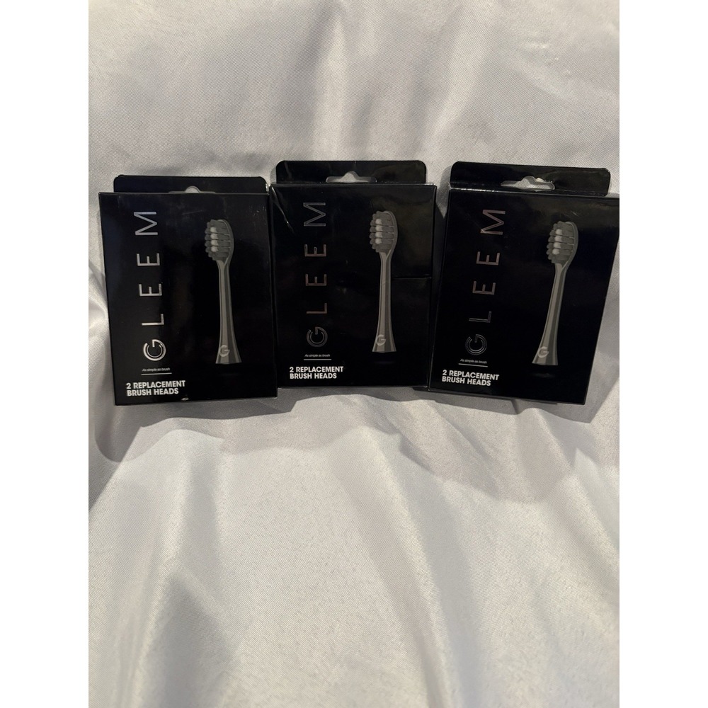 NEW GLEEM Replacement Brush Heads Black 6 Total 3 Boxes Of 2 Brush Head Per Box